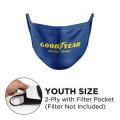 Mask - Flat 2 Ply With Pocket Cotton Silscreened Fixed Ear Youth Size