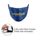 Mask - Flat 2 Ply With Pocket Cotton Silkscreened Fixed Ear Adult